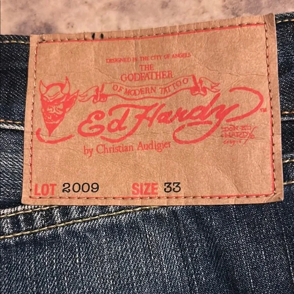 Christian Audigier Denim with White Script